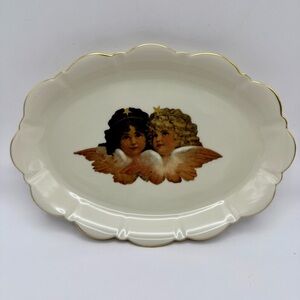 Pickard America’s Finest China Porcelain Angel Babies Gold Trinket Dish Tray